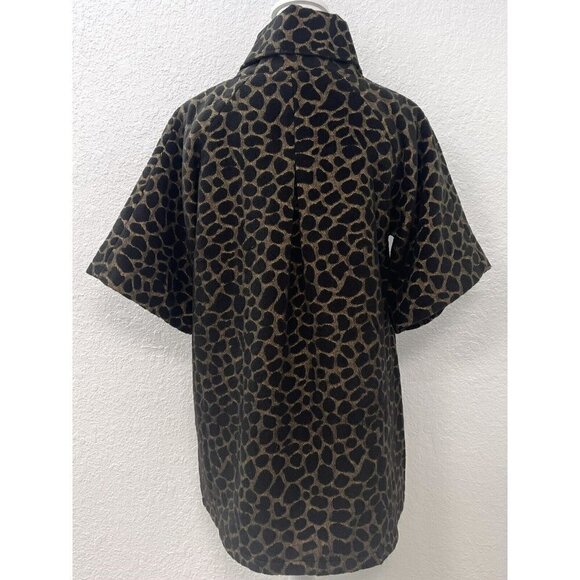 LUII Anthropologie Womens SMALL Animal Giraffe Mod S/S Swing COAT Jacket EUC - Picture 2 of 8